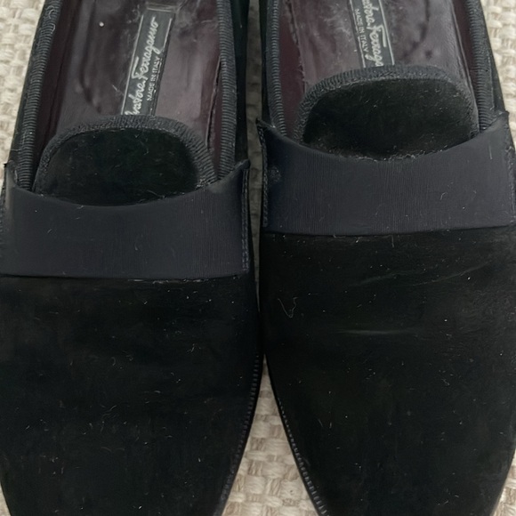 Men's Ferragamo Black Velvet Formal Loafers perfect for black tie events - Picture 5 of 5